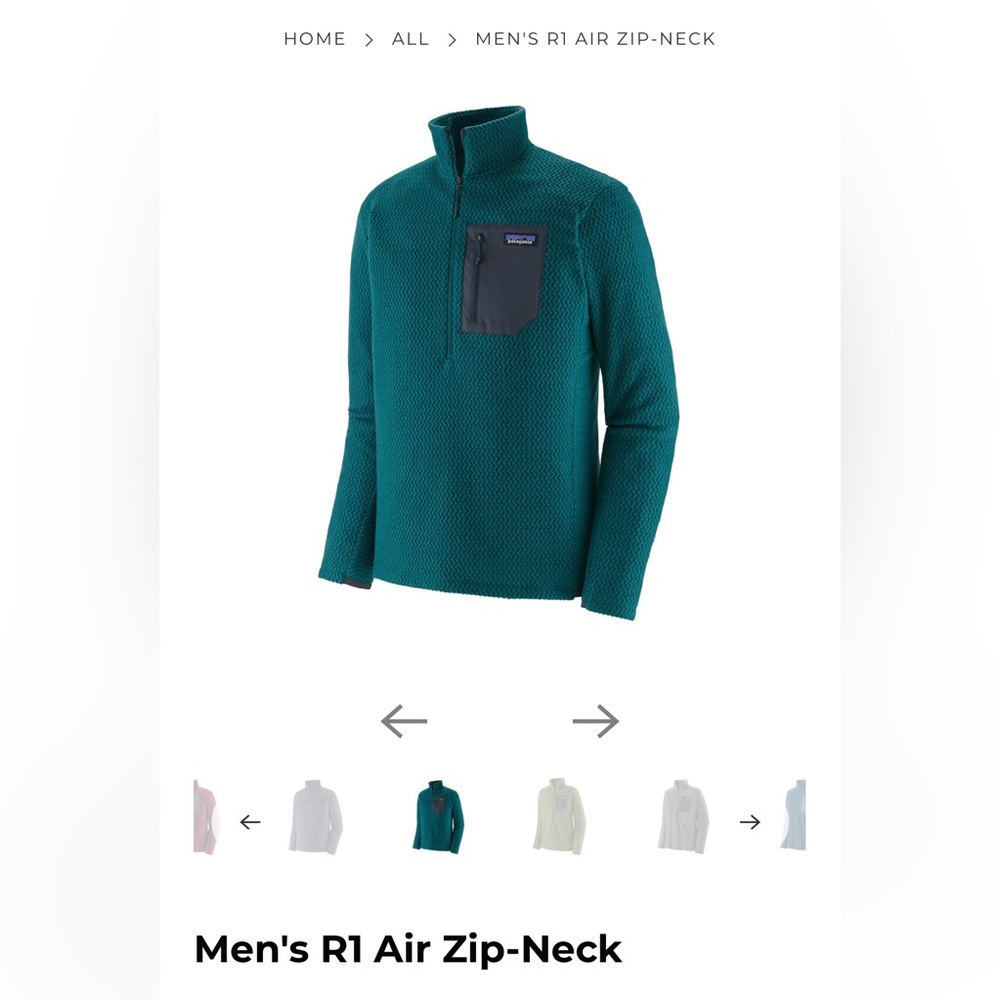 Patagonia Men’s large R1 Air zip up